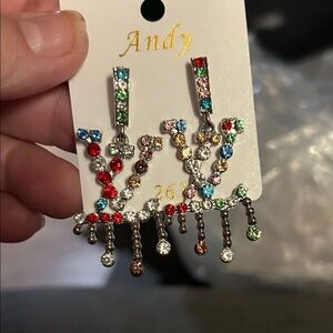 Multicolor Crystal Drop Earrings